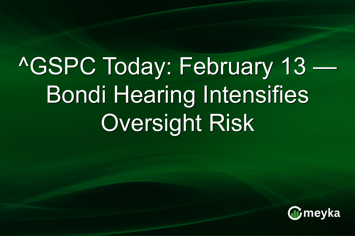 ^GSPC Today: February 13 — Bondi Hearing Intensifies Oversight Risk