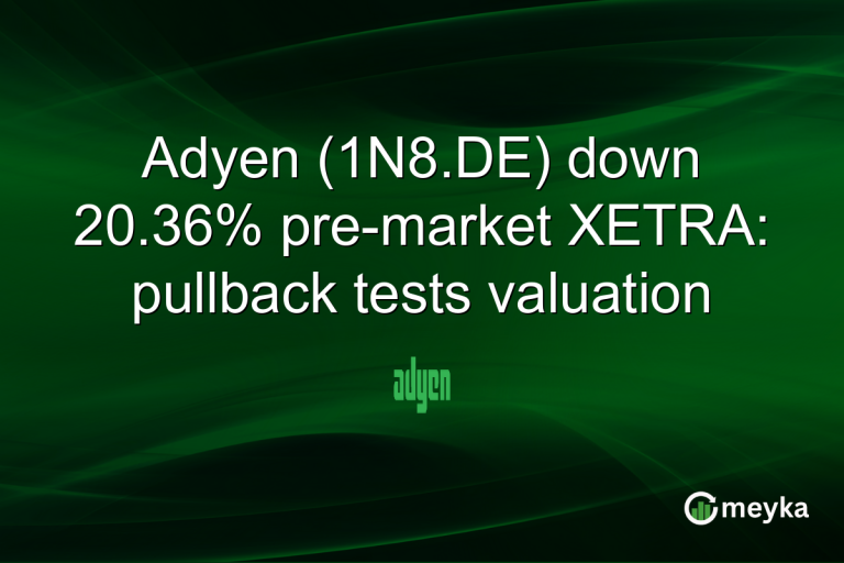 Adyen (1N8.DE) down 20.36% pre-market XETRA: pullback tests valuation
