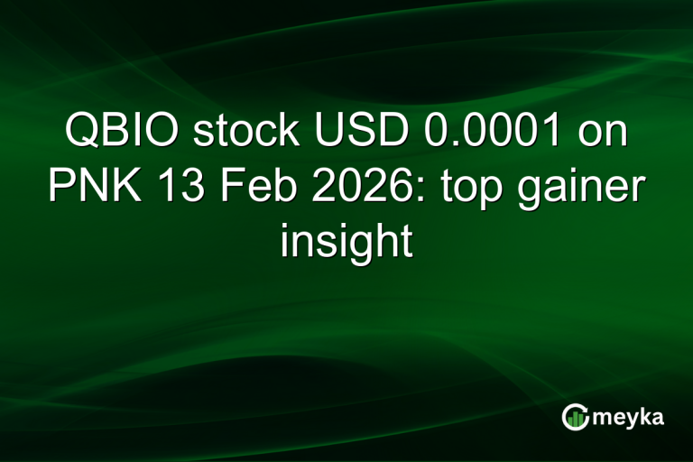QBIO stock USD 0.0001 on PNK 13 Feb 2026: top gainer insight