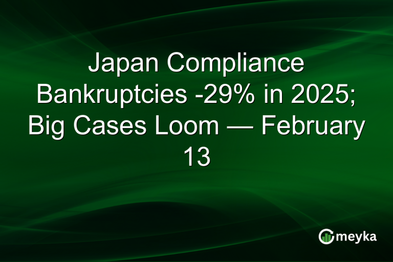 Japan Compliance Bankruptcies -29% in 2025; Big Cases Loom — February 13