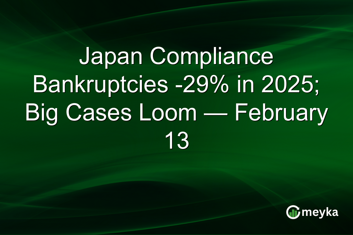 Japan Compliance Bankruptcies -29% in 2025; Big Cases Loom — February 13