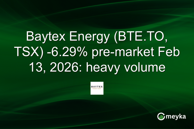 Baytex Energy (BTE.TO, TSX) -6.29% pre-market Feb 13, 2026: heavy volume