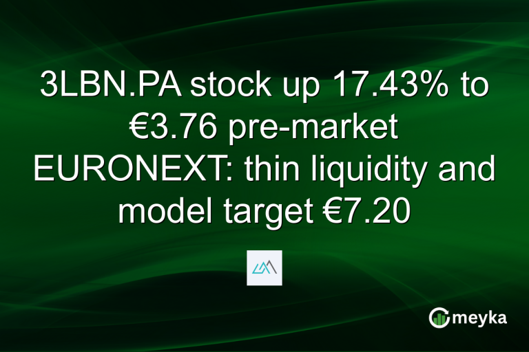 3LBN.PA stock up 17.43% to €3.76 pre-market EURONEXT: thin liquidity and model target €7.20