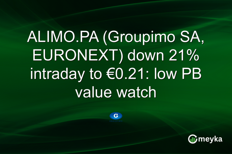 ALIMO.PA (Groupimo SA, EURONEXT) down 21% intraday to €0.21: low PB value watch