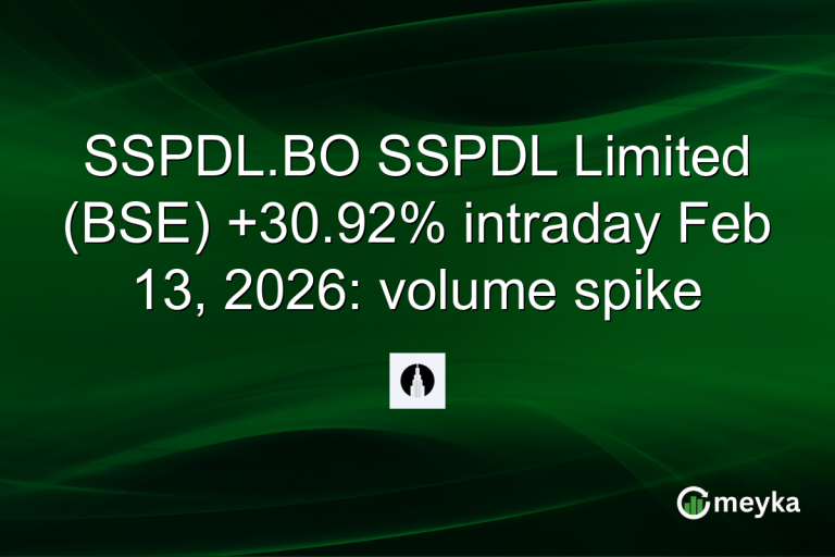 SSPDL.BO SSPDL Limited (BSE) +30.92% intraday Feb 13, 2026: volume spike