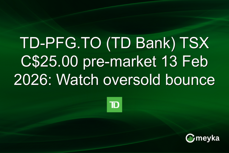TD-PFG.TO (TD Bank) TSX C$25.00 pre-market 13 Feb 2026: Watch oversold bounce