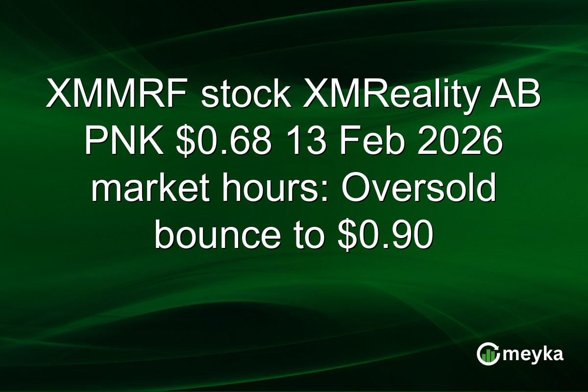 XMMRF stock XMReality AB PNK $0.68 13 Feb 2026 market hours: Oversold bounce to $0.90