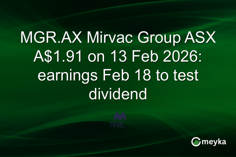 MGR.AX Mirvac Group ASX A$1.91 on 13 Feb 2026: earnings Feb 18 to test dividend