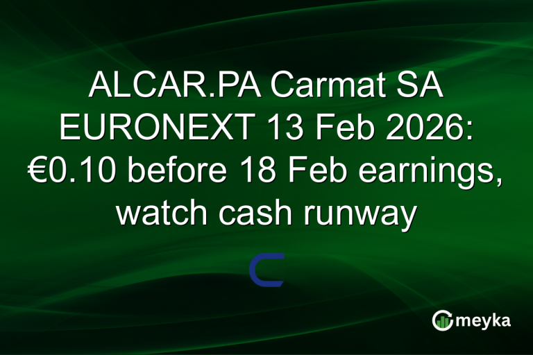 ALCAR.PA Carmat SA EURONEXT 13 Feb 2026: €0.10 before 18 Feb earnings, watch cash runway