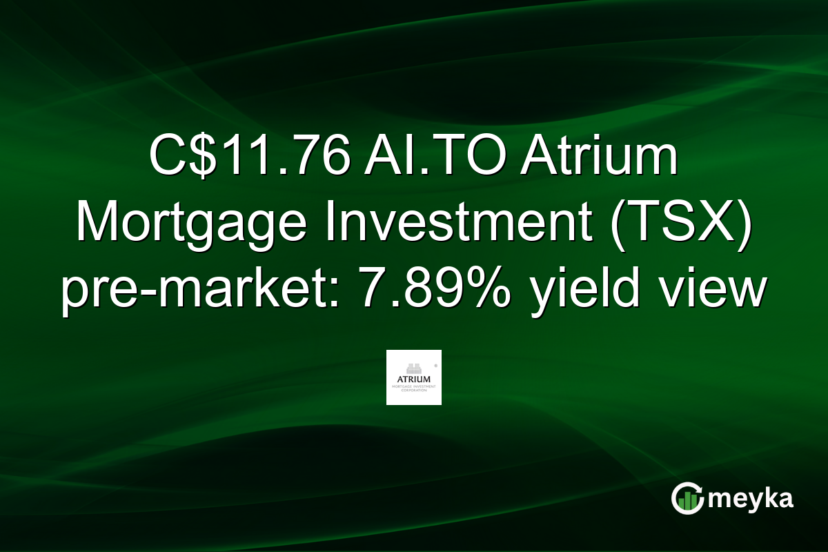 C$11.76 AI.TO Atrium Mortgage Investment (TSX) pre-market: 7.89% yield view