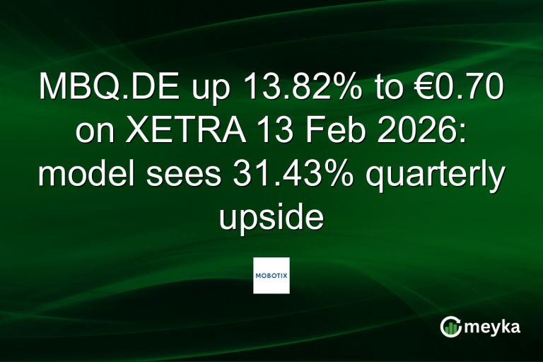 MBQ.DE up 13.82% to €0.70 on XETRA 13 Feb 2026: model sees 31.43% quarterly upside