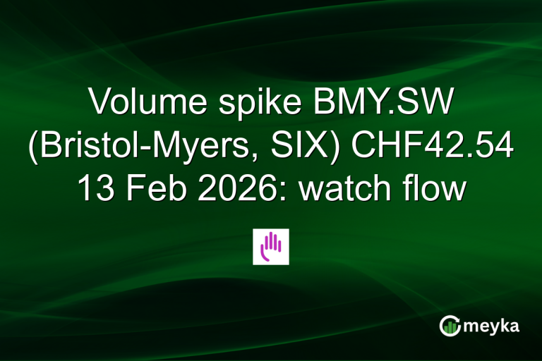 Volume spike BMY.SW (Bristol-Myers, SIX) CHF42.54 13 Feb 2026: watch flow