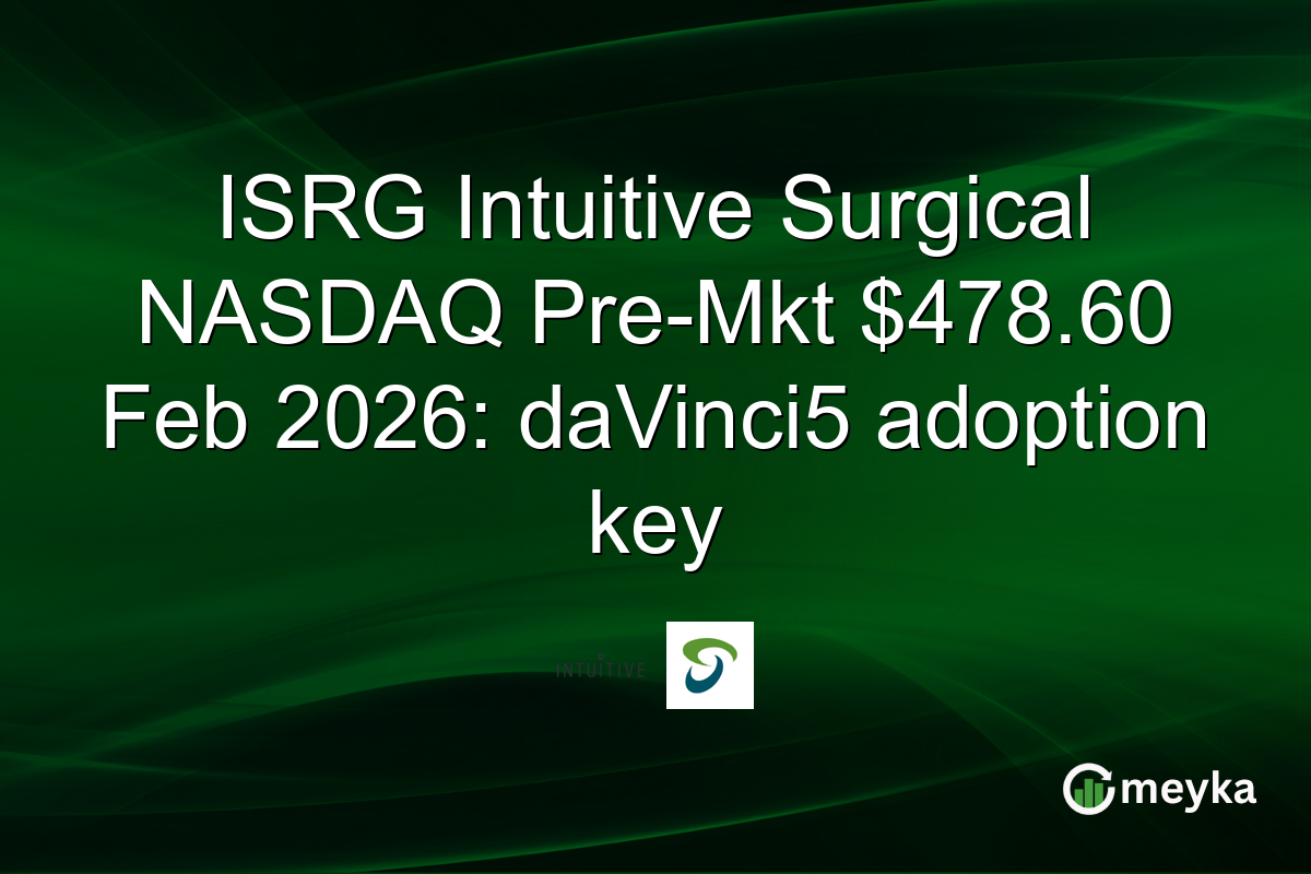 ISRG Intuitive Surgical NASDAQ Pre-Mkt $478.60 Feb 2026: daVinci5 adoption key