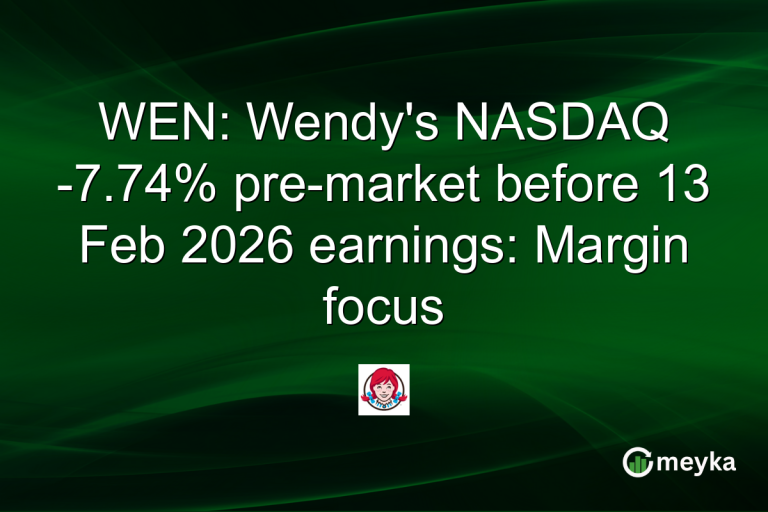 WEN: Wendy's NASDAQ -7.74% pre-market before 13 Feb 2026 earnings: Margin focus