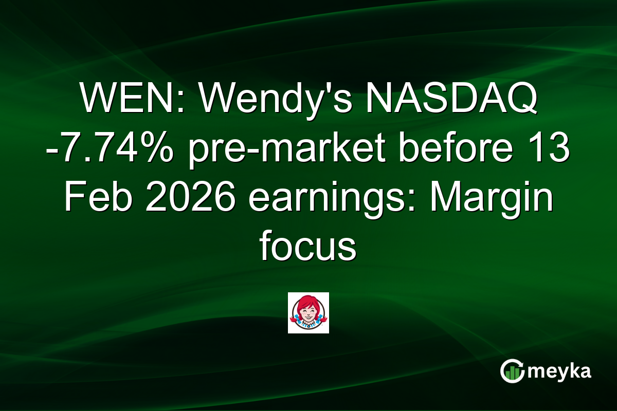 WEN: Wendy's NASDAQ -7.74% pre-market before 13 Feb 2026 earnings: Margin focus