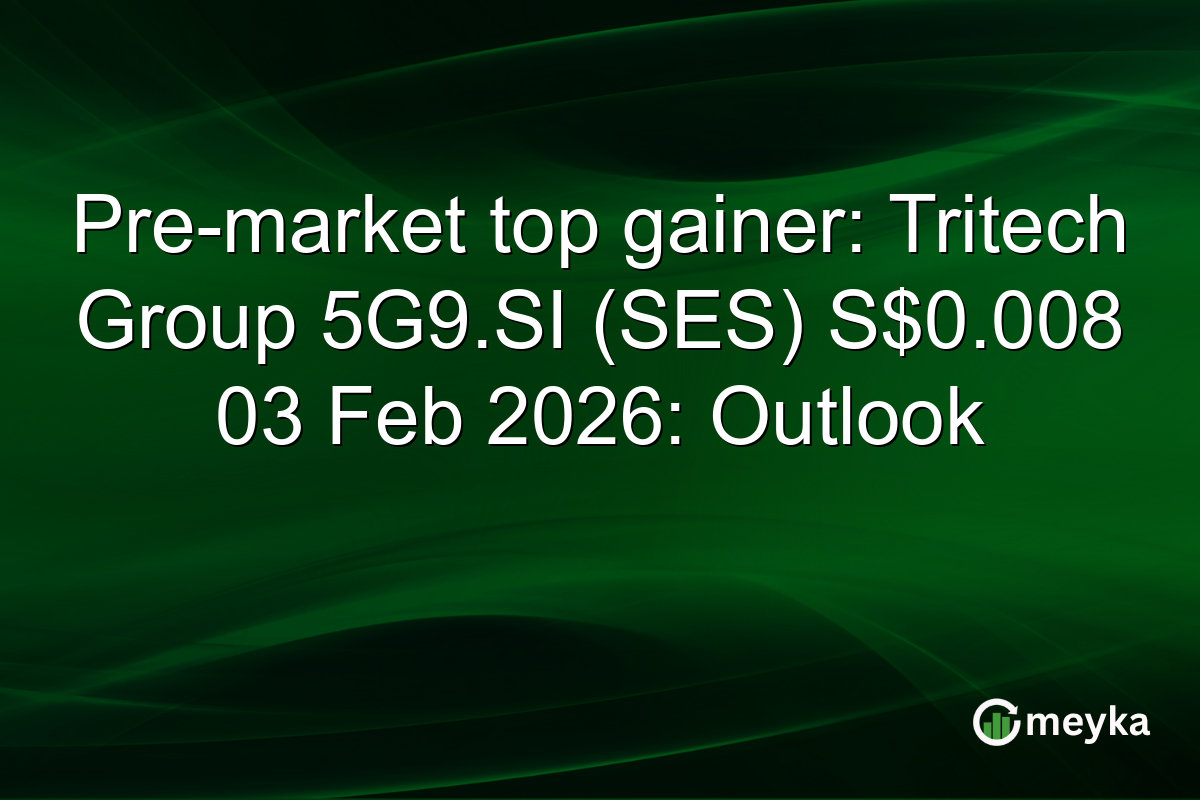 Pre-market top gainer: Tritech Group 5G9.SI (SES) S$0.008 03 Feb 2026: Outlook