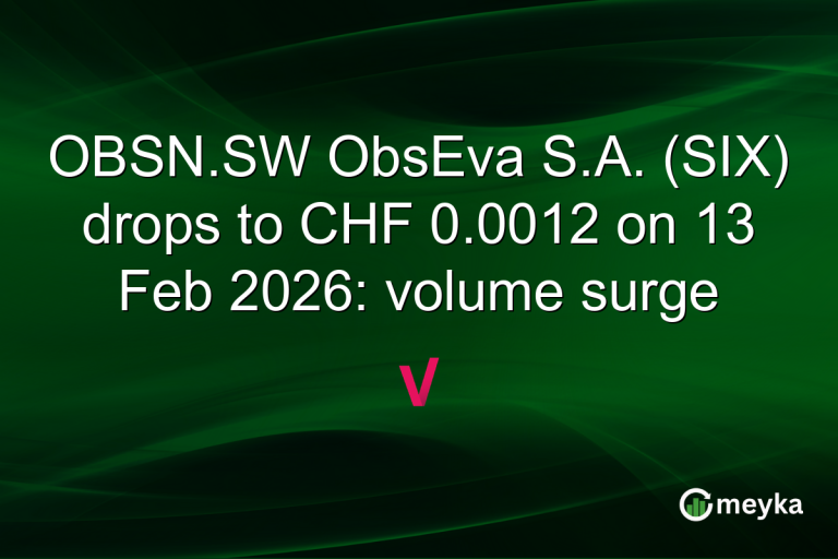 OBSN.SW ObsEva S.A. (SIX) drops to CHF 0.0012 on 13 Feb 2026: volume surge