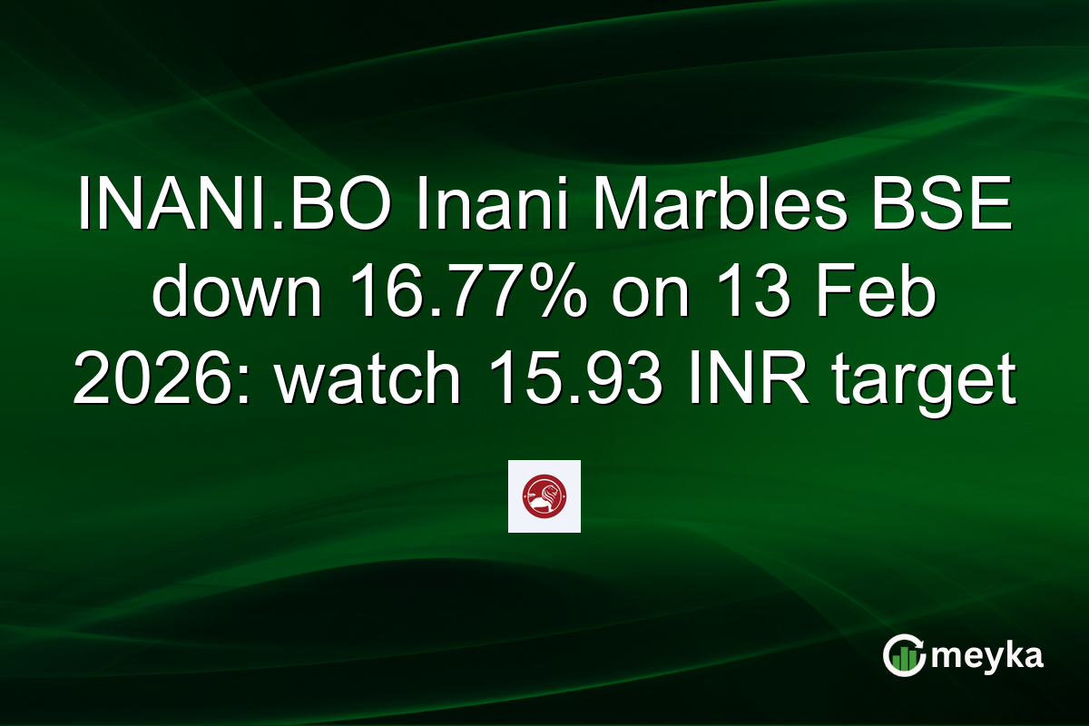 INANI.BO Inani Marbles BSE down 16.77% on 13 Feb 2026: watch 15.93 INR target