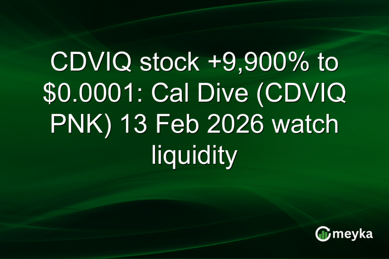 CDVIQ stock +9,900% to $0.0001: Cal Dive (CDVIQ PNK) 13 Feb 2026 watch liquidity