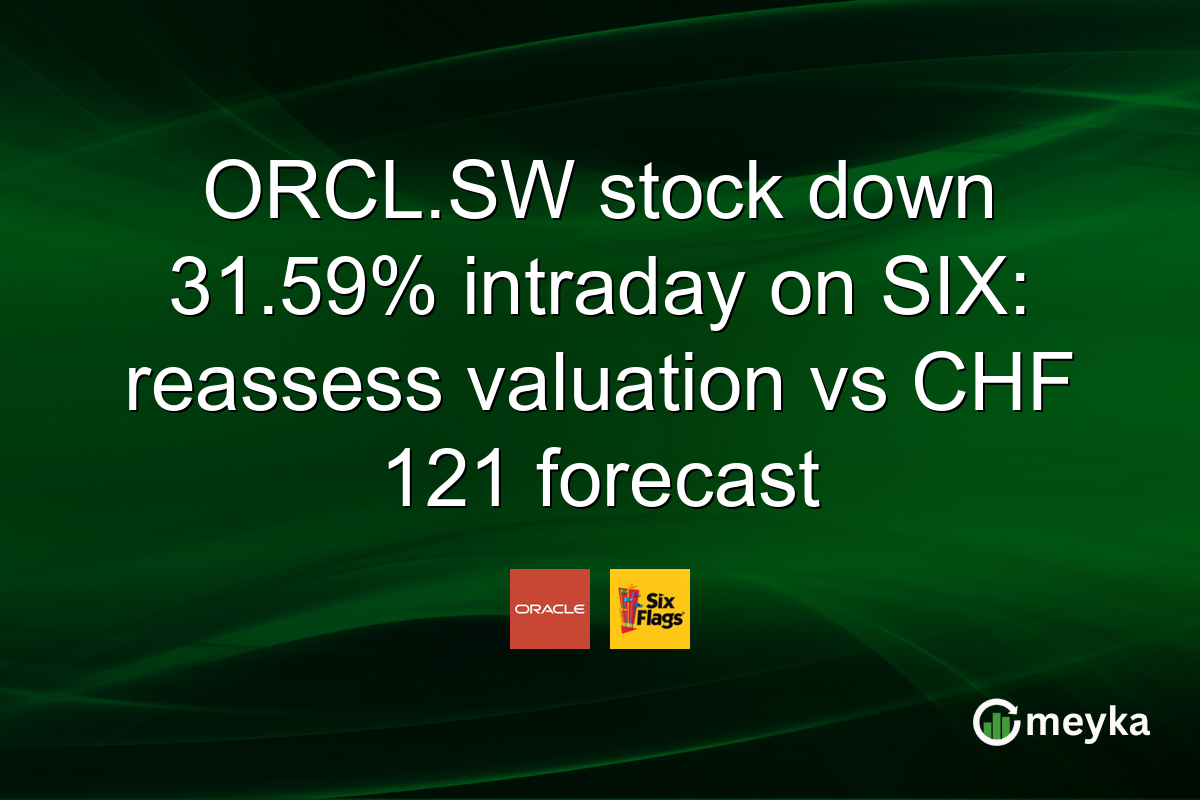 ORCL.SW stock down 31.59% intraday on SIX: reassess valuation vs CHF 121 forecast
