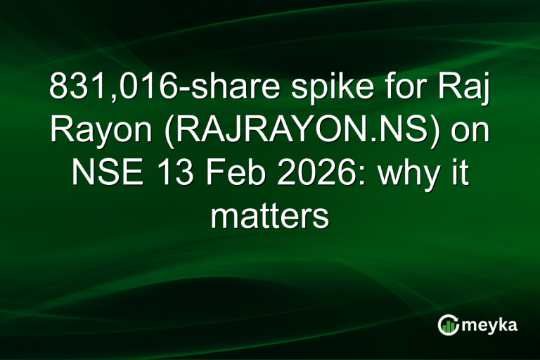 831,016-share spike for Raj Rayon (RAJRAYON.NS) on NSE 13 Feb 2026: why it matters