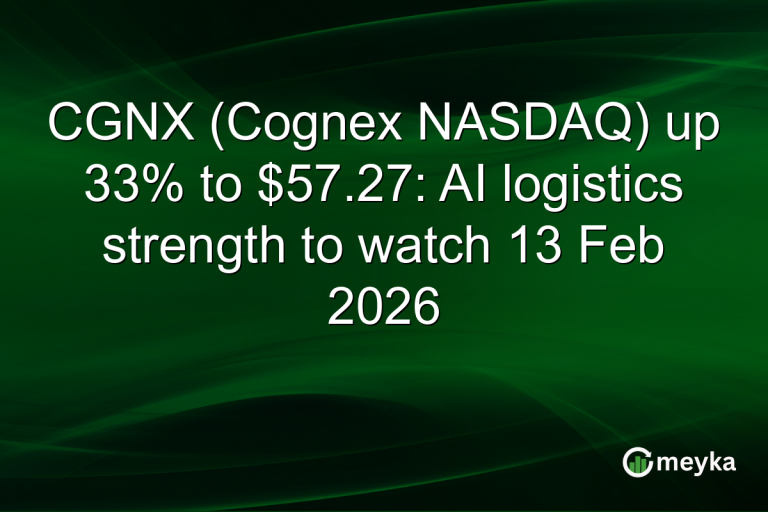 CGNX (Cognex NASDAQ) up 33% to $57.27: AI logistics strength to watch 13 Feb 2026