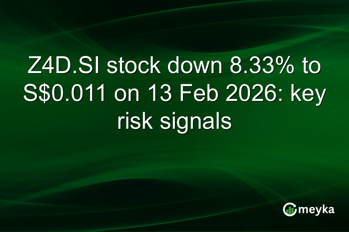 Z4D.SI stock down 8.33% to S$0.011 on 13 Feb 2026: key risk signals
