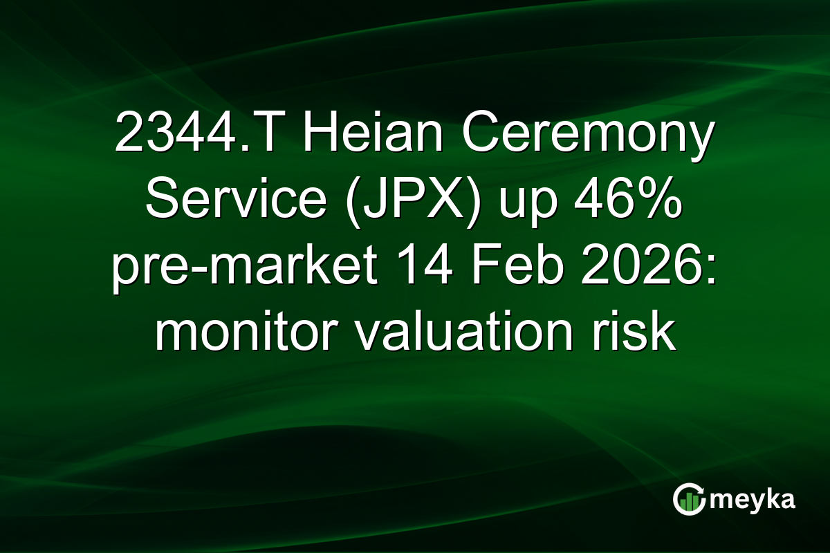 2344.T Heian Ceremony Service (JPX) up 46% pre-market 14 Feb 2026: monitor valuation risk