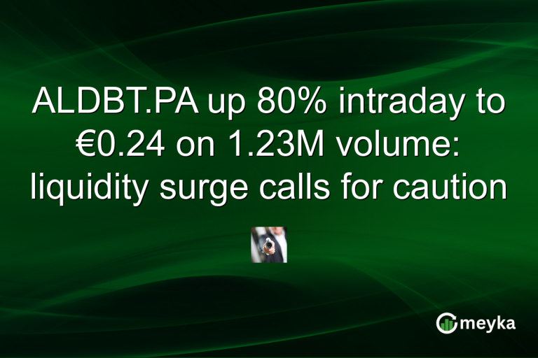 ALDBT.PA up 80% intraday to €0.24 on 1.23M volume: liquidity surge calls for caution