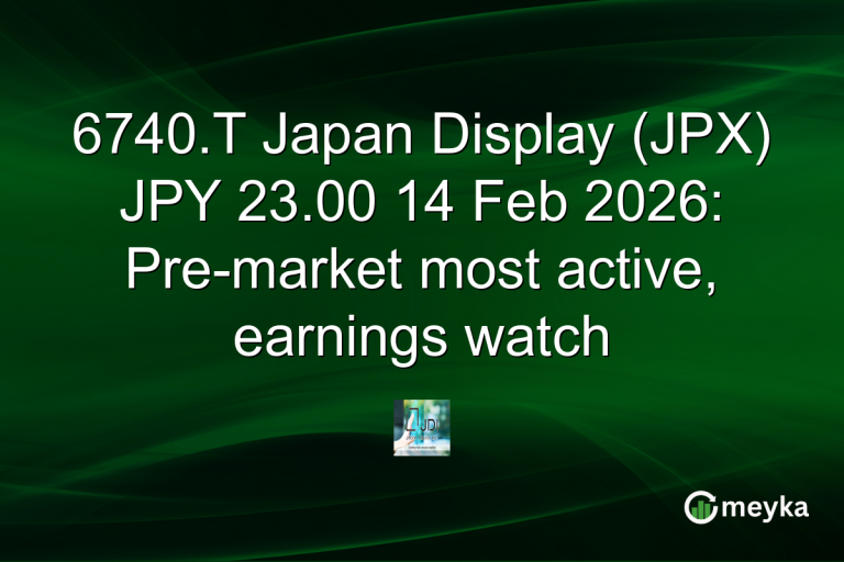 6740.T Japan Display (JPX) JPY 23.00 14 Feb 2026: Pre-market most active, earnings watch