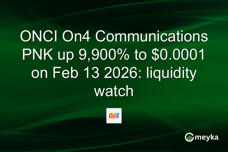 ONCI On4 Communications PNK up 9,900% to $0.0001 on Feb 13 2026: liquidity watch