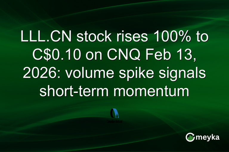 LLL.CN stock rises 100% to C$0.10 on CNQ Feb 13, 2026: volume spike signals short-term momentum