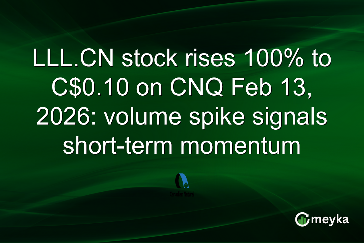 LLL.CN stock rises 100% to C$0.10 on CNQ Feb 13, 2026: volume spike signals short-term momentum