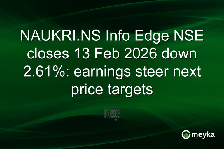 NAUKRI.NS Info Edge NSE closes 13 Feb 2026 down 2.61%: earnings steer next price targets