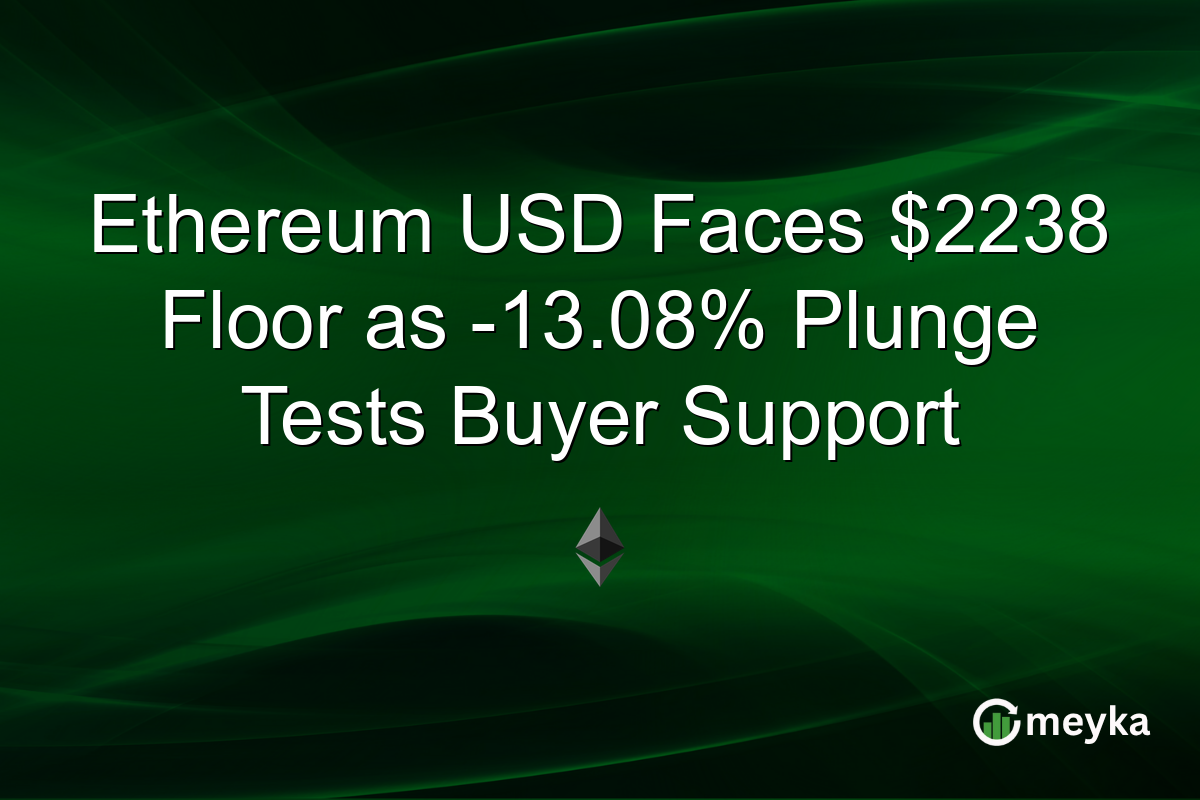 Ethereum USD Faces $2238 Floor as -13.08% Plunge Tests Buyer Support