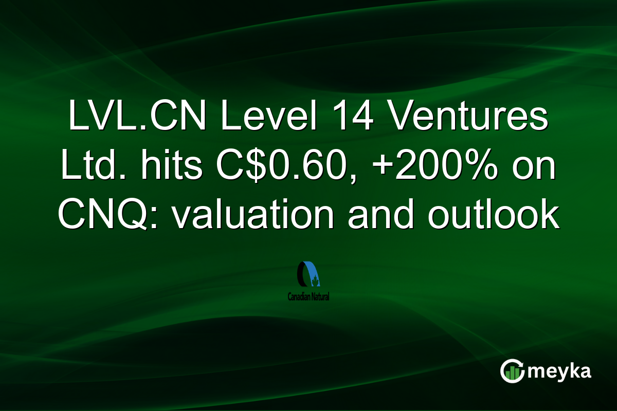 LVL.CN Level 14 Ventures Ltd. hits C$0.60, +200% on CNQ: valuation and outlook