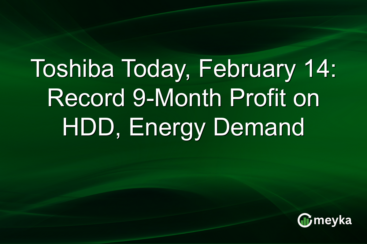 Toshiba Today, February 14: Record 9-Month Profit on HDD, Energy Demand