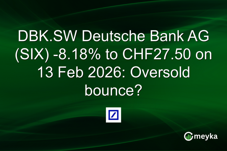 DBK.SW Deutsche Bank AG (SIX) -8.18% to CHF27.50 on 13 Feb 2026: Oversold bounce?