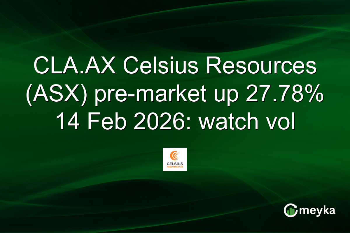 CLA.AX Celsius Resources (ASX) pre-market up 27.78% 14 Feb 2026: watch vol