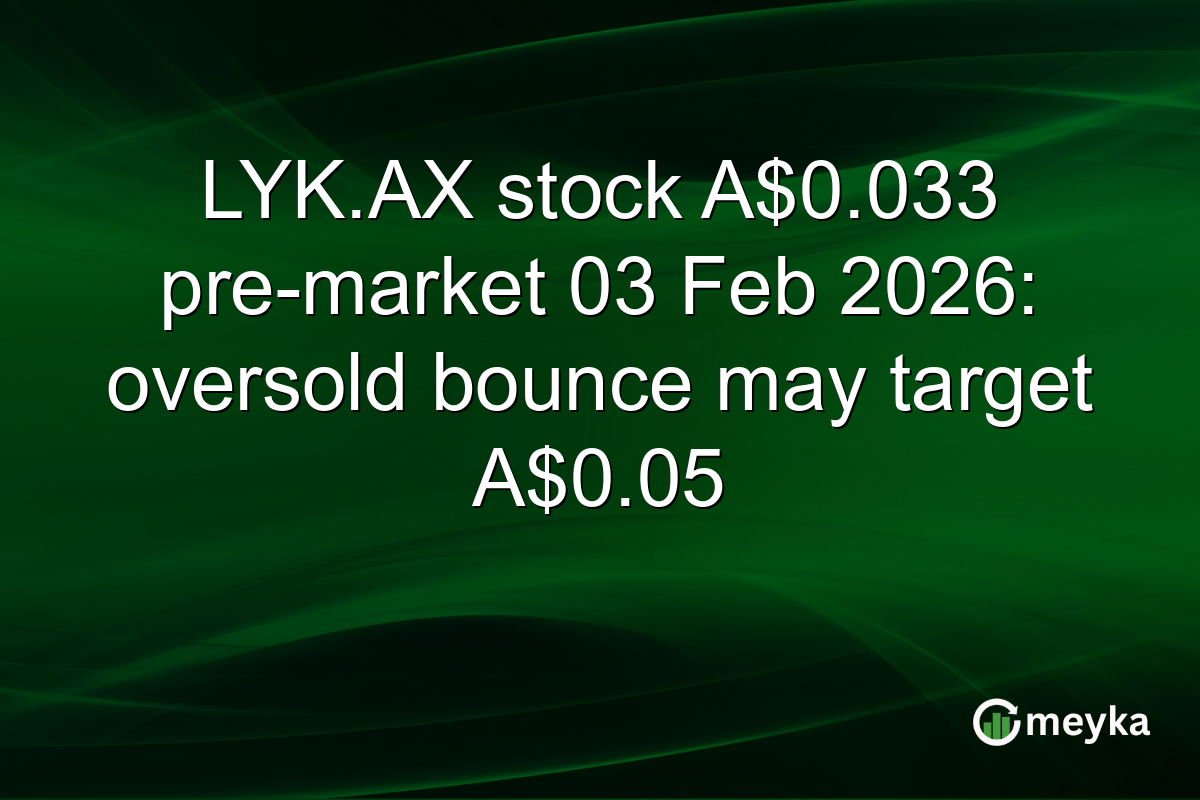 LYK.AX stock A$0.033 pre-market 03 Feb 2026: oversold bounce may target A$0.05