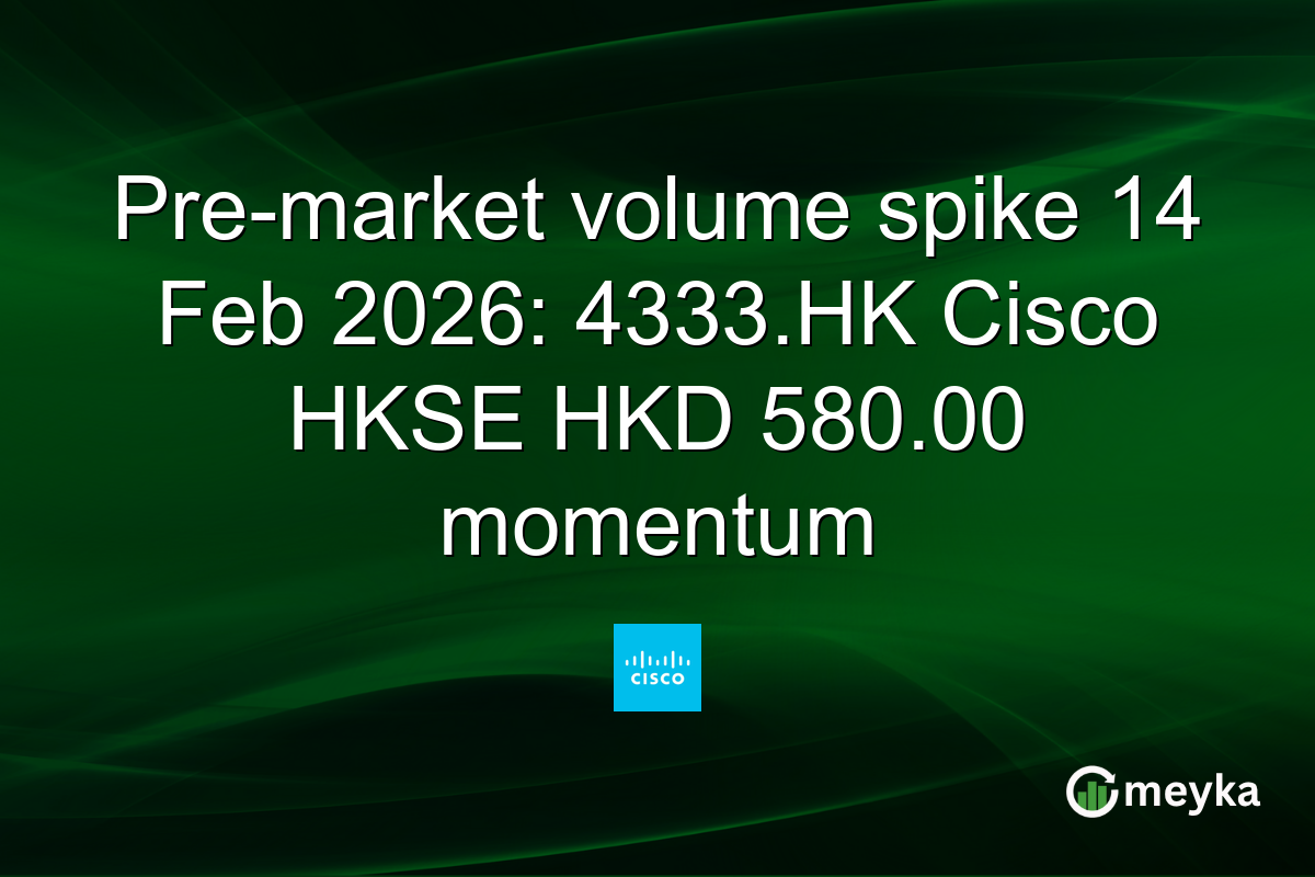 Pre-market volume spike 14 Feb 2026: 4333.HK Cisco HKSE HKD 580.00 momentum