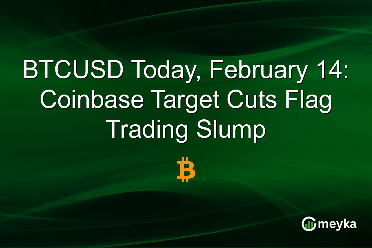 BTCUSD Today, February 14: Coinbase Target Cuts Flag Trading Slump