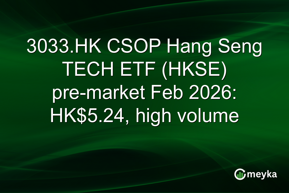 3033.HK CSOP Hang Seng TECH ETF (HKSE) pre-market Feb 2026: HK$5.24, high volume