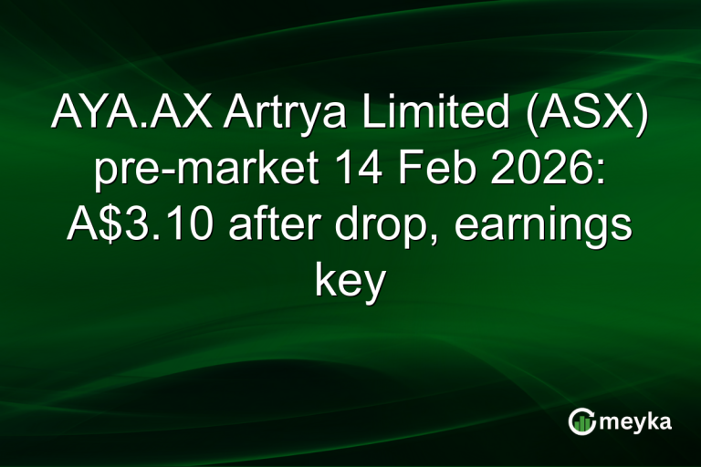 AYA.AX Artrya Limited (ASX) pre-market 14 Feb 2026: A$3.10 after drop, earnings key
