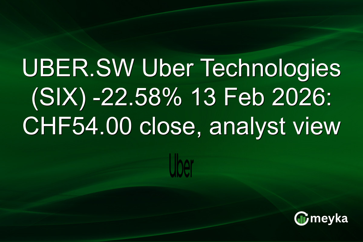 UBER.SW Uber Technologies (SIX) -22.58% 13 Feb 2026: CHF54.00 close, analyst view
