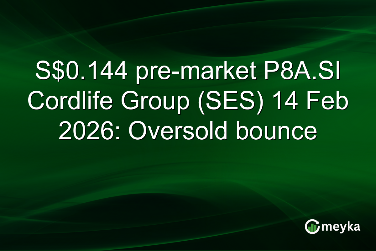 S$0.144 pre-market P8A.SI Cordlife Group (SES) 14 Feb 2026: Oversold bounce
