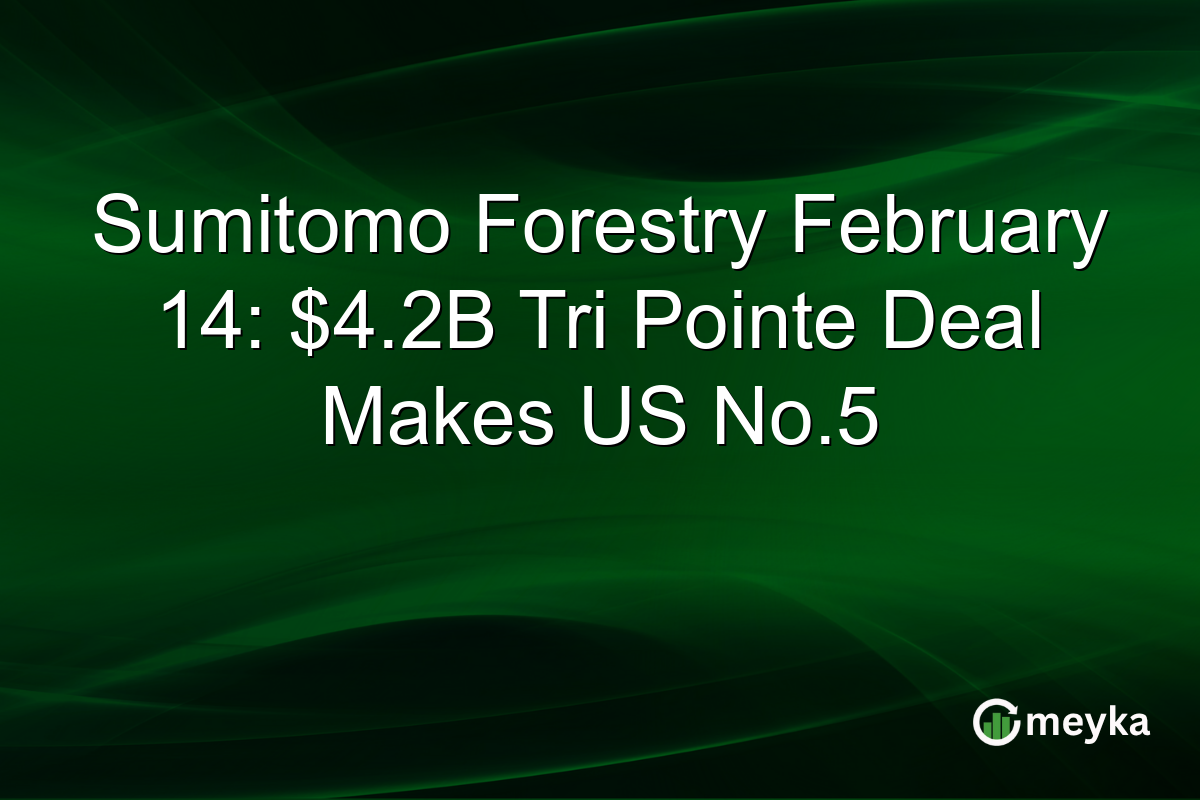 Sumitomo Forestry February 14: $4.2B Tri Pointe Deal Makes US No.5