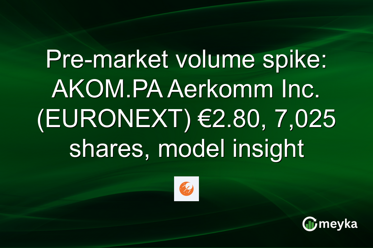 Pre-market volume spike: AKOM.PA Aerkomm Inc. (EURONEXT) €2.80, 7,025 shares, model insight
