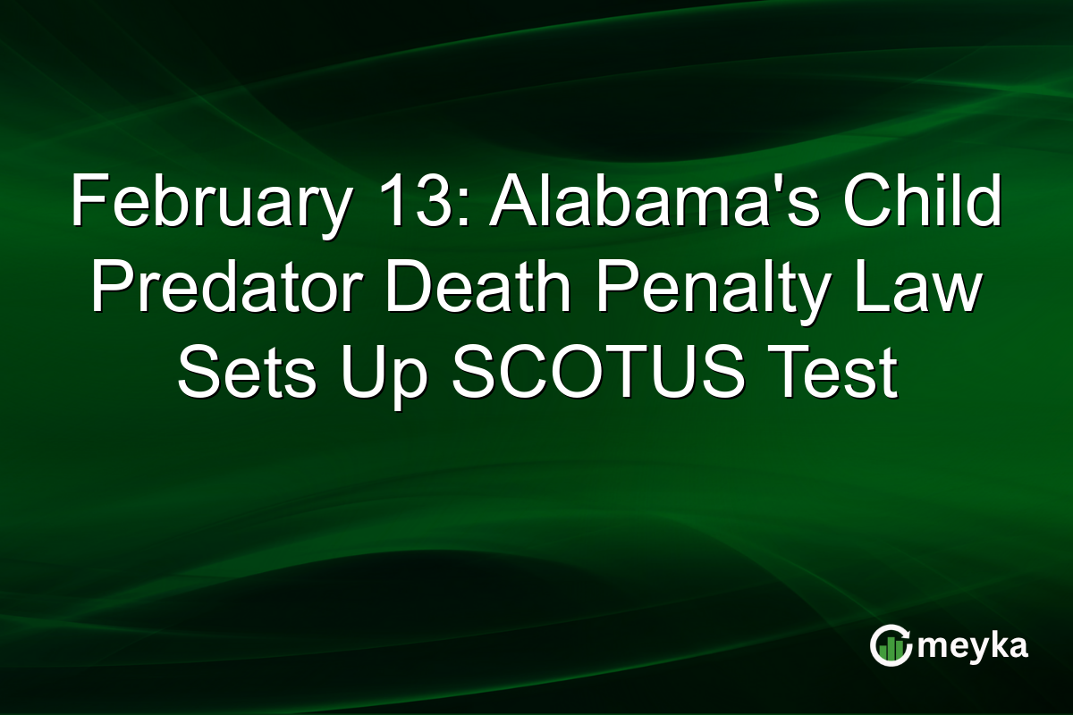 February 13: Alabama's Child Predator Death Penalty Law Sets Up SCOTUS Test