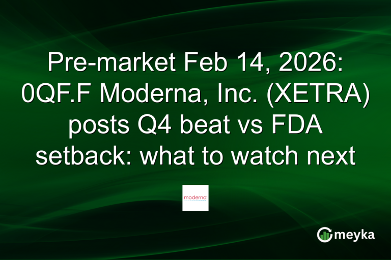 Pre-market Feb 14, 2026: 0QF.F Moderna, Inc. (XETRA) posts Q4 beat vs FDA setback: what to watch next